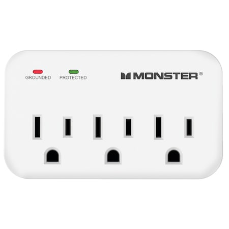 Monster Just Power It Up Surg Tap 3Out Wht 1601